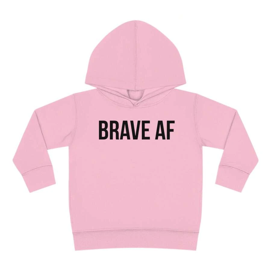 Brave AF Toddler Pullover Fleece Hoodie - 粉色 - 查看 1
