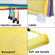 10 PCS A5 Plastic File Zipper Pouch, Waterproof File Zip Bags, PVC Plastic Document Folder, Money Wallets, Storage Bags For School Office Supplies Home School Travel(24x17.5cm, 5 Colors) , Back To School Gifts - Multicolor - View 4
