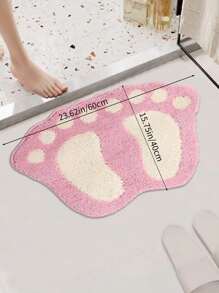 1 stuk creatieve asymmetrische zachte absorberende antislipmat, pootvormige badmat, badkamer/woonkamer/slaapkamer/hal vloermat, badkamerdecoratie, badkameraccessoires, terug naar school