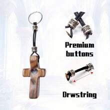 1 móc khóa thánh giá hình trái tim cầu nguyện của người bảo vệ - Quà tặng sáng tạo cho ngày lễ tình nhân, gỗ óc chó chất lượng cao, di động để sử dụng ngoài trời, vật lưu niệm độc đáo, chất liệu bền, lý tưởng cho những người thân yêu - nhiều màu - Xem 7