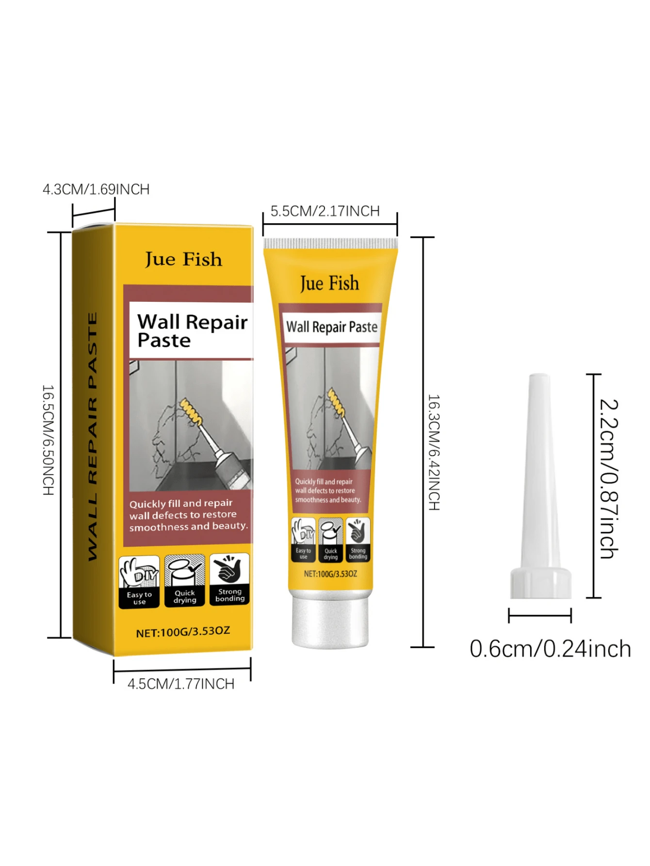 Wall Crack Filler Repair Paste For Wall Damage, Scratches, Dents