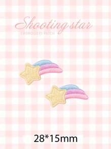 1 Piece Stick On Cartoon Rainbow Meteor Elements Embroidery Bag Clothing Accessories Decorative Self-Adhesive Fabric Stickers Summer, School