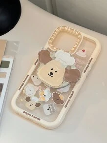 Ốp lưng điện thoại dễ thương 1 chiếc Ốp lưng điện thoại từ tính họa tiết hoạt hình GUCADI có đế từ tính, Quà tặng cho các cặp đôi, Dày và chống sốc, Tương thích với Apple Series 16/15/14/13/12/11, Chống nước, Chống rơi, Chống trầy xước, Phù hợp cho mùa thu/đông - trắng - Xem 3