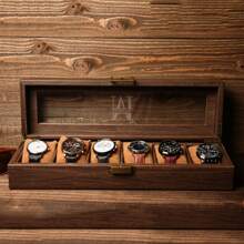 Personalized Men's Watch Box | With Drawer Watch Display Case For 3 6 12 Watches |Men Watch Box|Anniversary For Him Personalized Brown Watch Box For 3 6 10 Slot Watches, Watch Storage, Husband's Gift For Her, Friends, Workers For Anniversaries, For Valentine's Day Mother's Day Birthdays Children's Day Graduation Weddings Father's Day Housewarming School, Home, Office Back To School