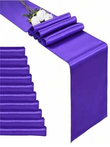 2件/5件/10件缎面婚礼装饰桌旗适用于酒店活动家居生日餐厅宴会丝带桌旗派对桌旗 - 彩色 - 查看 23