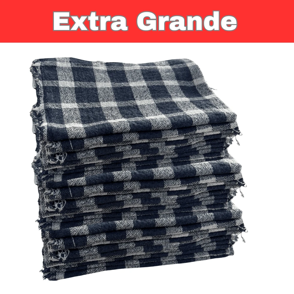 Kit 10 Large Plaid Floor Cloth Double Bag For Cleaning - 棋 - 查看 1