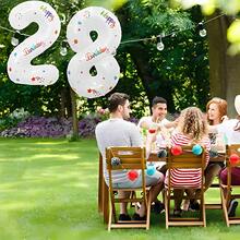 1 Bóng bay kỹ thuật số màu trắng lớn 32 inch 0-9 (Zero-Nine), Bóng bay Mylar lá kim loại số 9 lớn dùng để trang trí tiệc sinh nhật kỷ niệm, chụp ảnh, trang trí tiệc sinh nhật ngoài trời - Nhiều màu - Xem 8