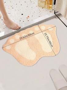 1 stuk creatieve asymmetrische zachte absorberende antislipmat, pootvormige badmat, badkamer/woonkamer/slaapkamer/hal vloermat, badkamerdecoratie, badkameraccessoires, terug naar school
