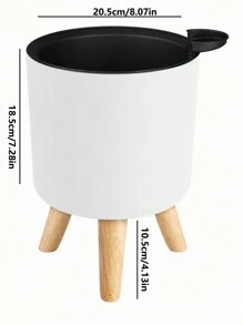 1 pieza Maceta redonda clásica de riego automático, apta para todas las plantas y flores de interior, un riego dura de 15 a 20 días, la mejor opción para el cuidado de plantas a corto plazo, maceta vertical moderna con orificios de drenaje, decorativa