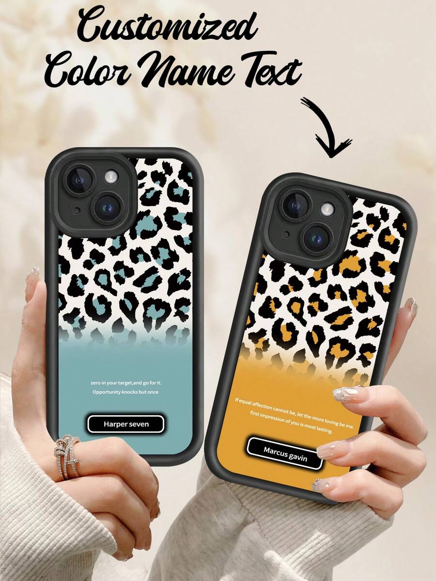 1 件定制文字名称多巴胺个性化全覆盖硅胶镜头保护手机壳，适用于 16/15/14/13/12/11 Pro Max、系列 - 黑色 - 查看 1