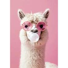 1pc Funny Cute Animal Bubble Party Disco Pink Posters Kitten Llama Koala Prints Canvas Printing Wall Art Picture For Room Home Decor No Frame