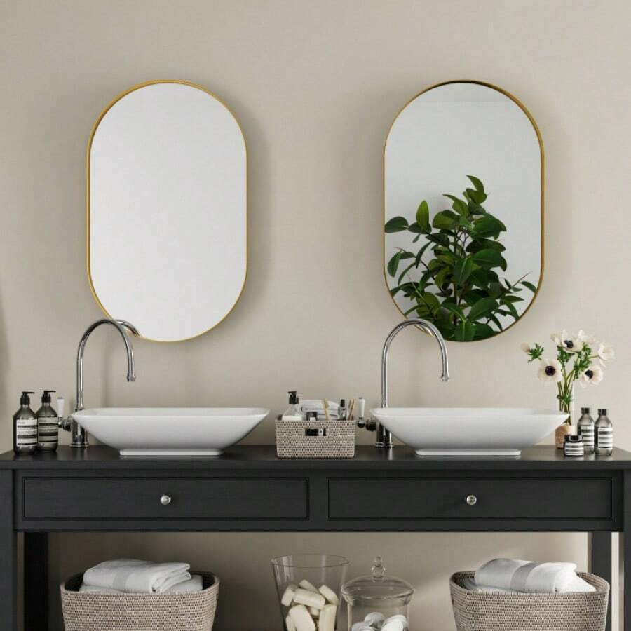 Recessed Metal Framed Medicine With Mirror And Adjustable