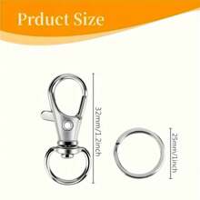 20 个高品质金属弹簧按扣旋转挂钩，适用于挂绳、钥匙扣、包、钱包、标签、珠宝制作、DIY 工艺品 - 长度：1.26 英寸（32 毫米），内宽：0.39 英寸（10 毫米） - 銀色 - 查看 11