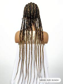 Peluca trenzada sintética con encaje, extensiones de cabello rizado de fibra - Óxido marrón - Ver 9