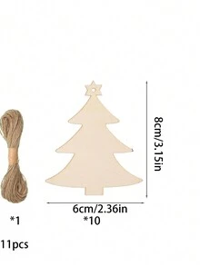 10 món đồ trang trí cây thông Noel bằng gỗ chưa hoàn thiện, thủ công, thẻ quà tặng, tự làm, bản vẽ, mảnh gỗ để trang trí nhà cửa - nhật ký - Xem 8