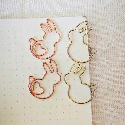 15/25/50pcs Cute Rabbit Heart-Shaped Paper Bookmarks - Creative Fashion Paper Clips For Office Supply, School, And Personalized Gift Giving