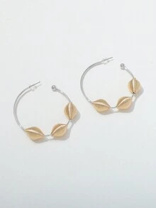 1 cặp bông tai hình chữ C phong cách INS cá nhân hóa cổ điển cho nữ - Vàng - Xem 5