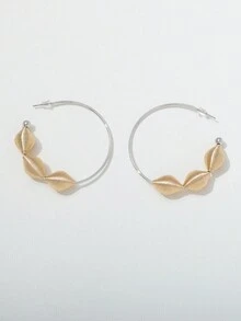 1 cặp bông tai hình chữ C phong cách INS cá nhân hóa cổ điển cho nữ - Vàng - Xem 1