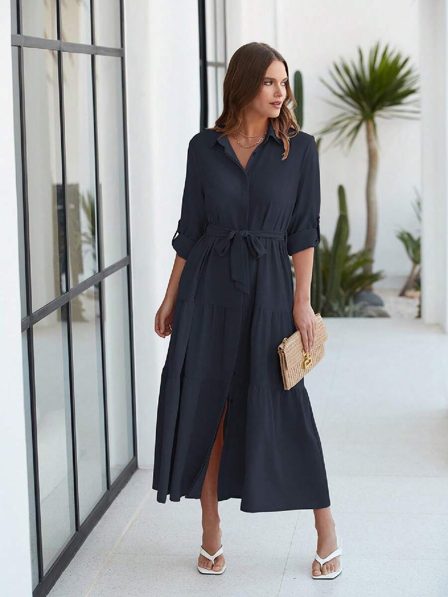 Black Friday And Cyber Monday Women's Maxi Shirt Dress 2024 Long