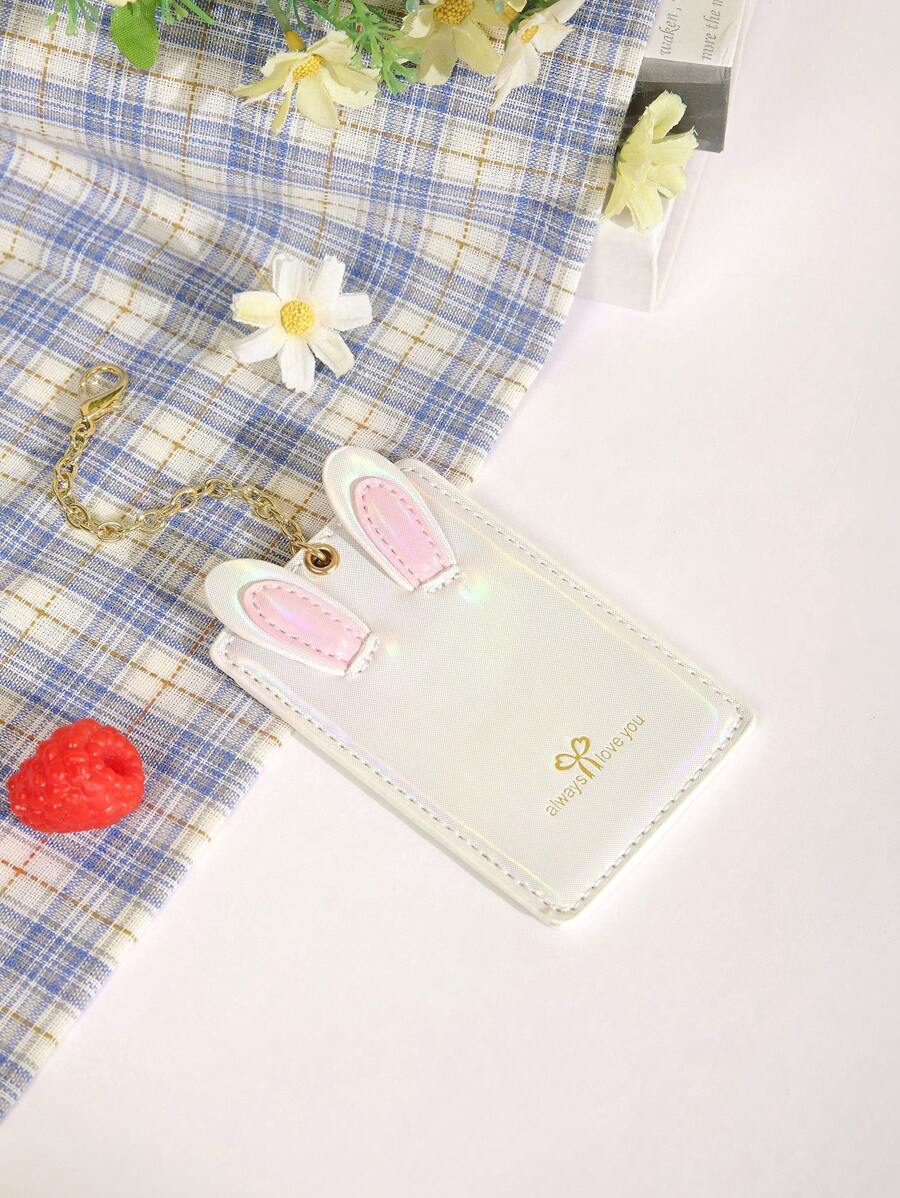 兔耳钱包 卡包 带链 可爱迷你包 身份证/通行证 女士钱包 迷你钱包 钱包 学校用品 卡包 - 粉色 - 查看 1