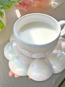 1 Set Cute Nordic Style Ins Macaron Sunflower Ceramic Coffee Cup & Saucer, Creative Gifts For Easter, Graduation, Party, Father's Day, Wedding, Birthday Celebration - Multicolor - View 4