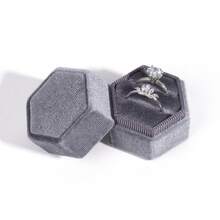 1 件天鹅绒戒指盒，珠宝收纳盒，六角形天鹅绒珠宝盒，情人节、婚礼、生日礼品盒 - 彩色 - 查看 13