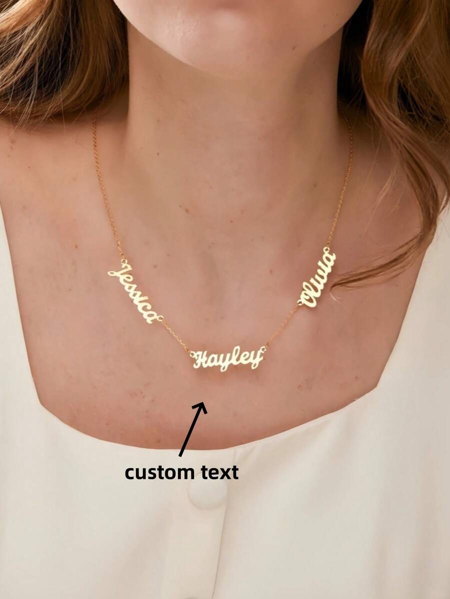 1 chiếc vòng cổ nhiều tên tùy chỉnh bằng vàng, vòng cổ mẹ có tên con, vòng cổ gia đình, trang sức cá nhân hóa, quà tặng Giáng sinh cho mẹ Lễ Tạ ơn Giáng sinh - Vàng - Xem 1