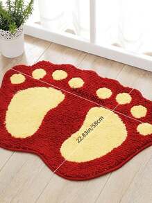 1 stuk creatieve asymmetrische zachte absorberende antislipmat, pootvormige badmat, badkamer/woonkamer/slaapkamer/hal vloermat, badkamerdecoratie, badkameraccessoires, terug naar school