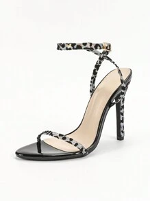 女士露肩细高跟鞋性感时尚派对闪亮金色高跟鞋 - 銀色 - 查看 8