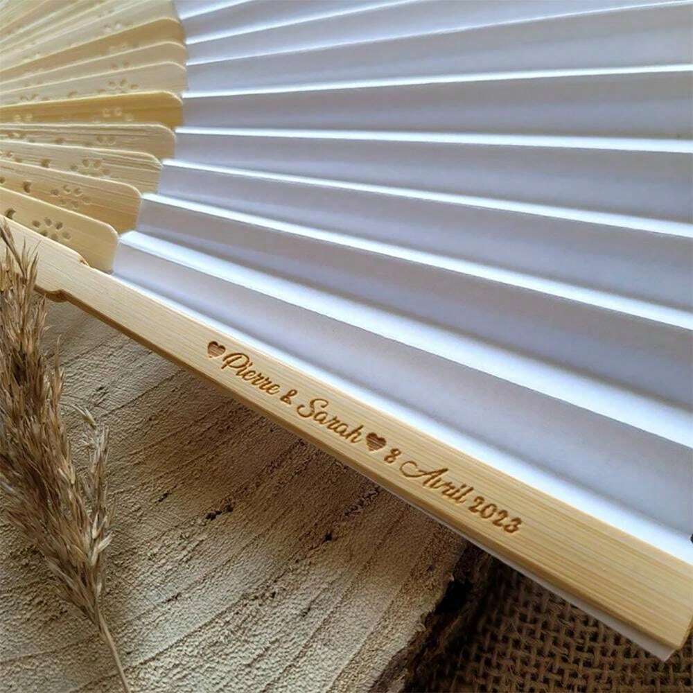 Personalized Custom Hand Fan Destination Beach Rustic Wedding