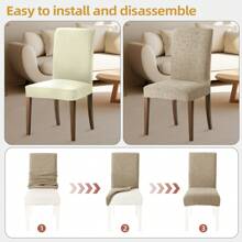 CYCMACO Chair Covers With Backrest 4/6 Pieces, Kitchen Chair Covers, Stretch Chair Cover, Universal Dining Room Chair Covers, Washable Removable, Easy To Clean - Màu Khaki - Xem 6