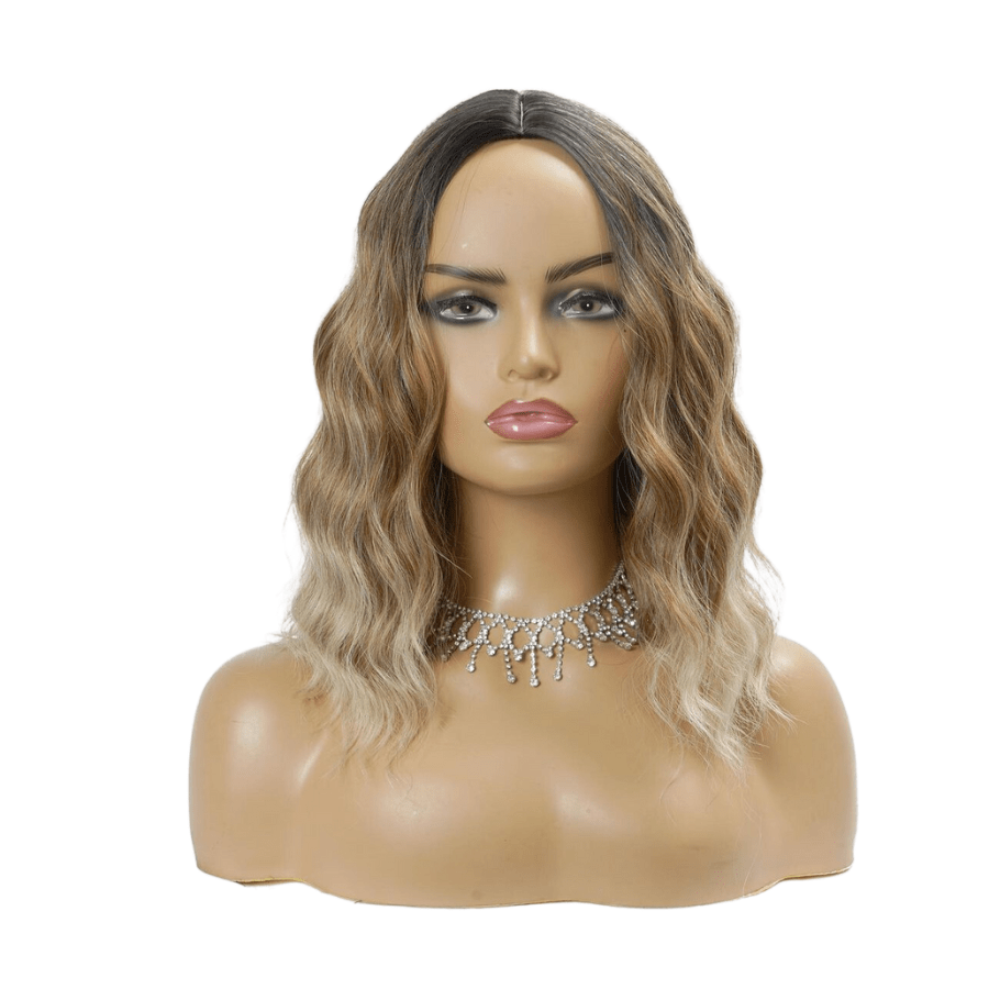 Wig Peruca Ondulada Reparticao Ao meio Curta