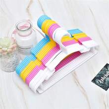 5 piezas de perchas de plástico antideslizantes, perchas de armario con diseño antideslizante, aptas para ropa de niños de 1 a 3 años, perchas para pantalones de niños pequeños, organizador y almacenamiento de ropa, vestidos, pantalones, zapatos, jeans, botas, faldas - Multicolor - Ver 5