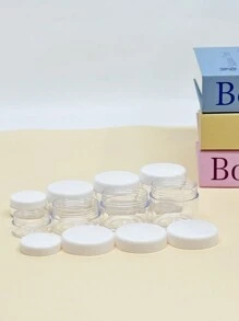 1pc/5pcs/10pcs Bộ chai du lịch 5g/10g/15g/20g, Dùng cho gia đình & sử dụng hàng ngày, Phụ kiện du lịch thiết yếu, Hộp đựng có nắp vặn, Dùng cho sản phẩm làm đẹp, Tinh dầu, Dùng cho sữa tắm/dầu xả/dầu gội/sữa rửa mặt/xà phòng rửa tay/xà phòng rửa chén/kem dưỡng da - trắng - Xem 6