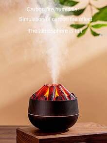 Realistic Charcoal Humidifier, A Hint Of "Warmth" In The Cold Winter, Flame Humidifier, Bedroom Aroma Diffuser, Whisper Quiet High Mist Output, Night Light, Dual Mist Modes, Suitable For Home/Office Use, Holiday Gift - Multicolor - View 4