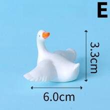 6pcs Set Of Adorable White Goose Figurines - Resin Crafted Desktop Ornaments For Home & Garden Decor Cute And Funny Little White Duck, Perfect Gift For Family And Friends In The Healing Series - Multicolor - View 16