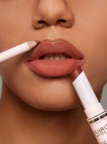 Ushas, 1 Set, Lápices labiales mate nude de larga duración con delineador de labios - Resistente al agua, 12 tonos, cosméticos esenciales para uso diario, para todo tipo de piel - Cuidado de labios de larga duración, hidratante y nutritivo para mujeres