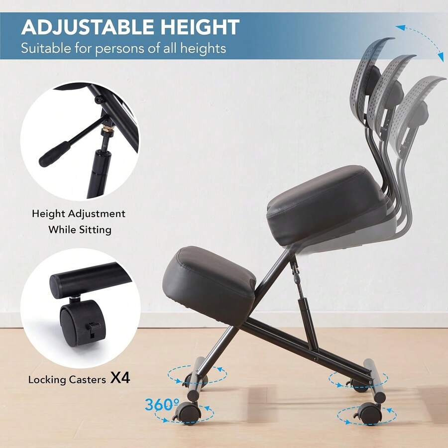 Ergonomic Kneeling Chair With Back Support, Kneeling Desk Chair For