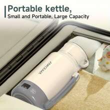 PANCERKA 旅行电茶壶便携式小型迷你咖啡壶，1.0L 便携式电水壶 - 800W 大功率，个人热水锅炉 304 不锈钢，智能温控，易于清洁，非常适合旅行和家庭使用 - 查看 5