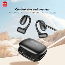 Miniso M66 New Microphone Wireless Earbuds ,Non-In-Ear Headset Business Style Stylish Headphones ,21Hours Long Battery Life Lightweight Earphones Wireless Support All Phone, Comfort Design For Office & Truck Drivers - 黑色 - 查看 2