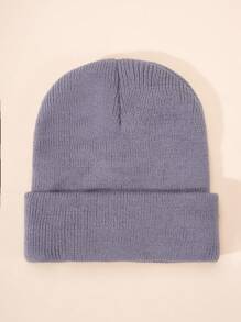 1 件婴儿纯色针织帽，Y2K 风格，儿童户外防寒休闲百搭冬帽，适合日常通勤 - 純色 - 查看 7