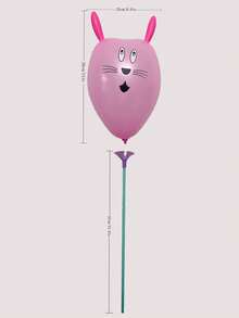 Cute Rabbit Head Balloon Mix-Color, With 1pc Air Pump Included - Multicolor - View 2