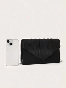 Túi đeo chéo/cầm tay vải nỉ sang trọng, thanh lịch, tinh tế, đơn giản và thời trang dành cho phụ nữ, dành cho quý cô, phụ nữ, cho cô gái tiệc tùng, cô dâu, hoàn hảo cho tiệc tùng, đám cưới, vũ hội, bữa tối/tiệc, món quà tuyệt vời nhất cho phụ nữ, mẹ, giáo viên, bạn bè, phù dâu - màu đen - Xem 6