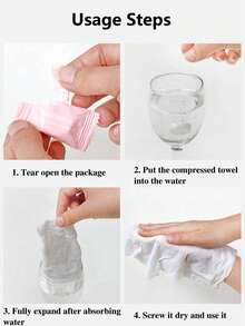 10/20 chiếc khăn nén Mini Tablets dùng một lần Khăn mặt di động dùng cho du lịch, cắm trại, đi bộ đường dài, thể thao, thẩm mỹ viện, khăn lau tay tại nhà - Hồng - Xem 5