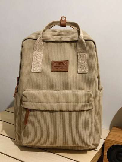 14" Lightweight Teens' Backpack, Corduroy Material, Casual Design For High School & College Girls And Boys Christmas Winter Fall Christmas Gifts Bag School Bag Gifts Multi-Functional Practical Men Gifts Hiking Hiking Multi-Functional Back To School Laptop Case The Sporty Life Bag Pack Backpacks Travel Must Haves Large Bag Spring School Supplies School Backpack