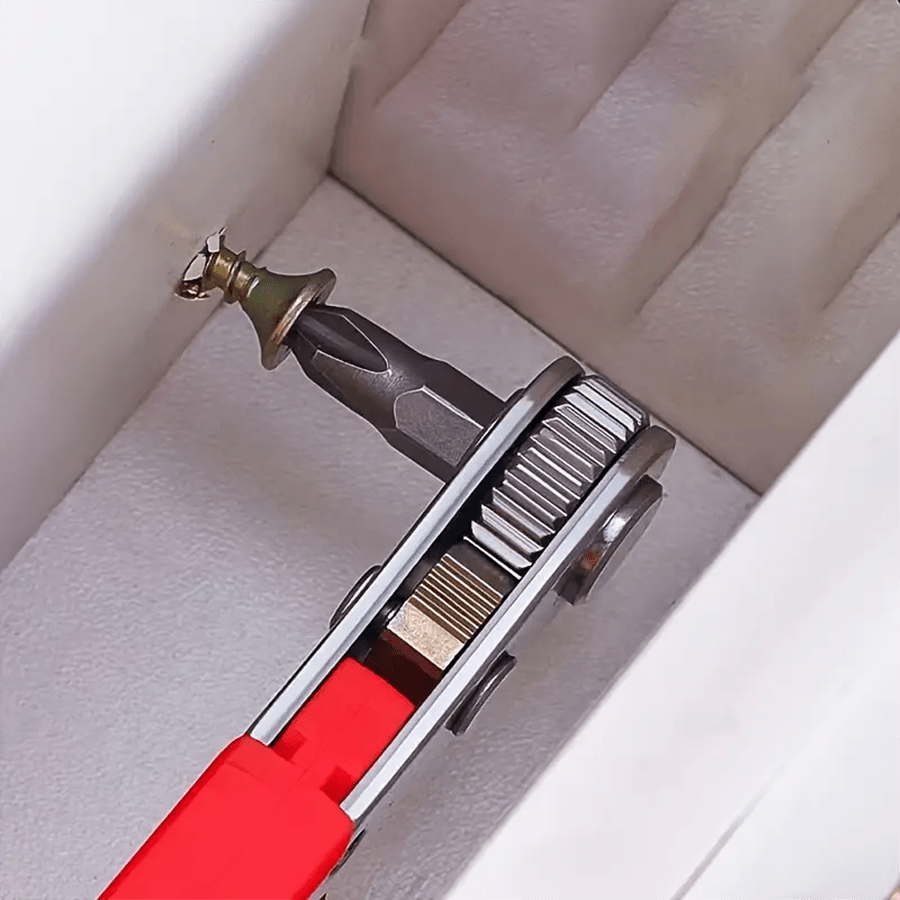 Ratchet Screwdriver Handles Narrow Spaces, Front And Rear, Elbow Wrench