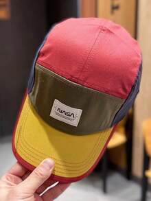 5 片拼色软顶棒球帽，男女通用休闲工作服复古风格，四季防晒可折叠棒球帽，街头服饰 - 棒球帽 - 查看 5