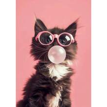 1pc Funny Cute Animal Bubble Party Disco Pink Posters Kitten Llama Koala Prints Canvas Printing Wall Art Picture For Room Home Decor No Frame