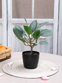 1 件装仿真绿叶盆栽家居客厅花园阳台浴室派对装饰 - 彩色 - 查看 16