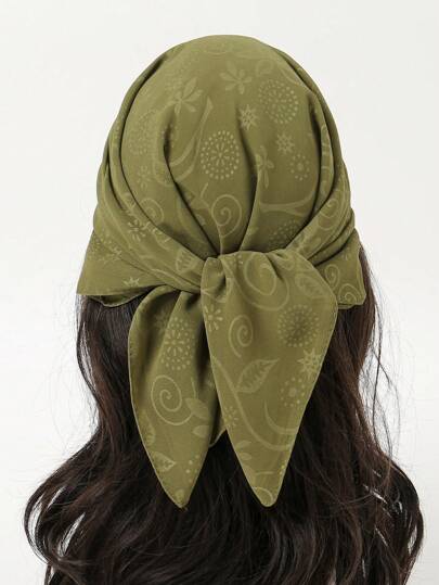 1pc Sunflower Embossed Bandana Headscarf Cowboy Cowgirl Neckerchief Bandana,Hair Band,Head Band Ideal For Dressing Up Your Look